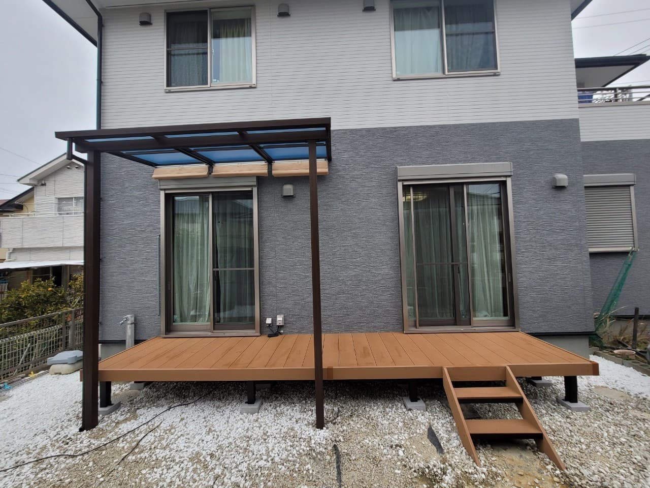 ウッドデッキ・テラス屋根設置 | 名古屋市守山区のエクステリア工事ならイズ美